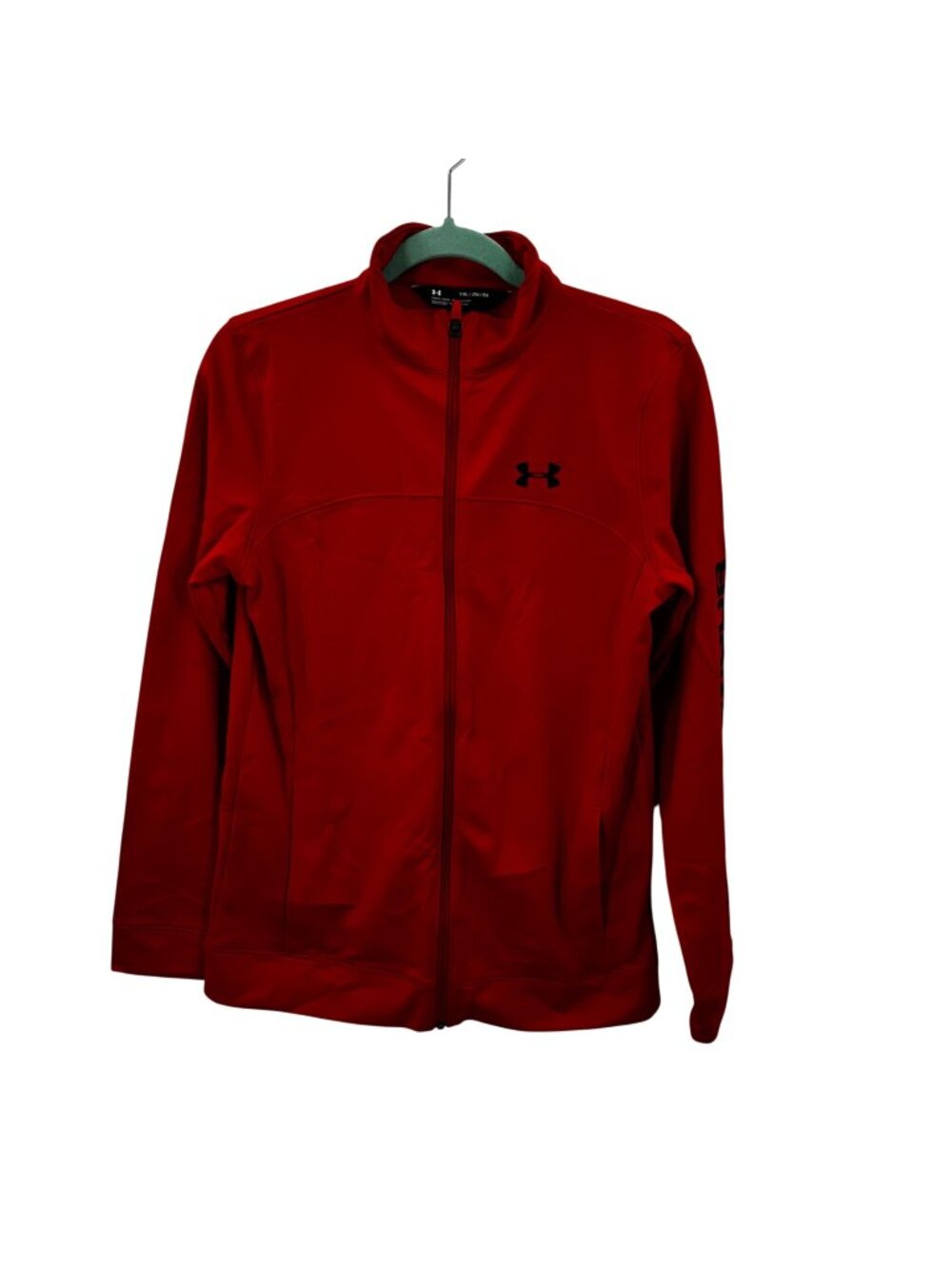 Under Armour Pennant Warm Up Jacket Youth XL Red Full Zip Loose Fit